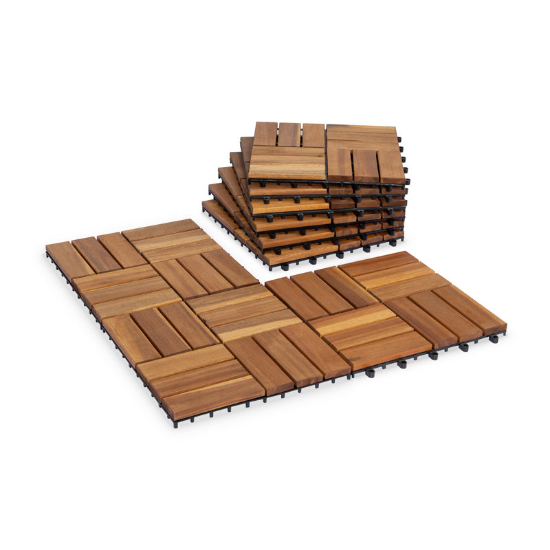 Carreau de terrasse en bois massif 12 "x 12", Noir