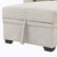 Canapé modulaire 76,5 po en mélange de lin avec lit escamotable et rangement pour chaise longue-1570925201