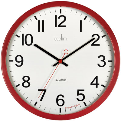 Acctim Kempston Wall Clock Metal Energy Efficient Movement Glass Lens 35cm