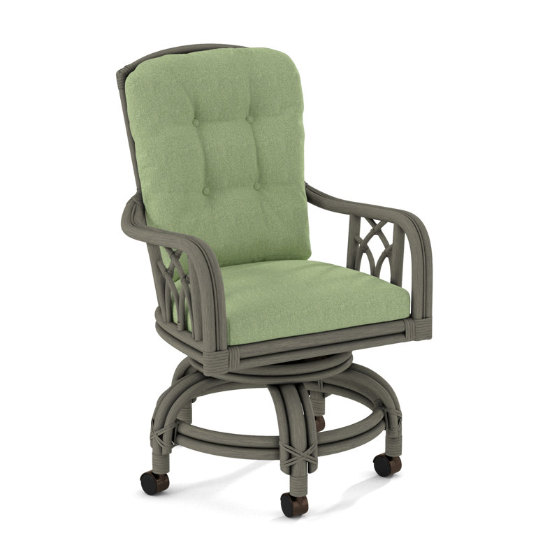 Edgewater Castered Arm Chair, White Sugar Performance; 0863-91, Greystone