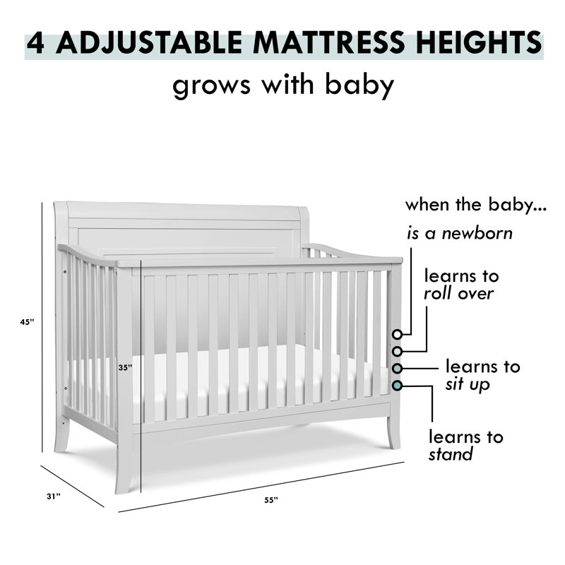 Anders 4-In-1 Convertible Crib, Gray