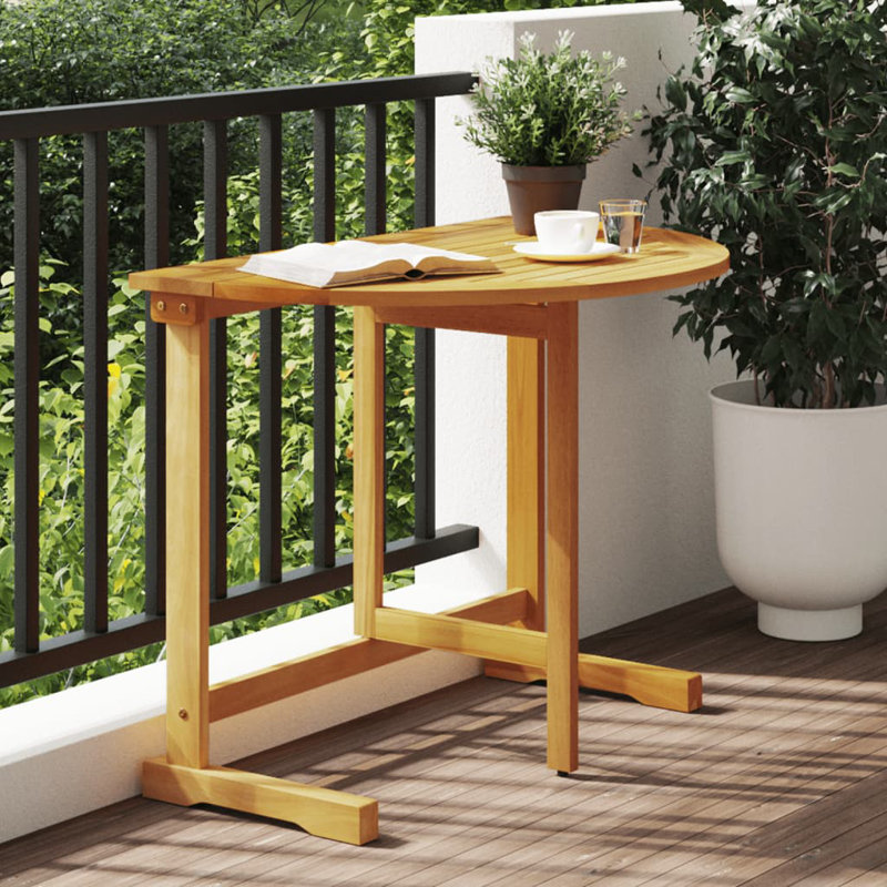  Table de balcon pliable en bois d'acacia massif brun moyen