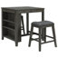 Ensemble de table de bar 3 pièces avec prise de courant et 2 tabourets rembourrés-158953905