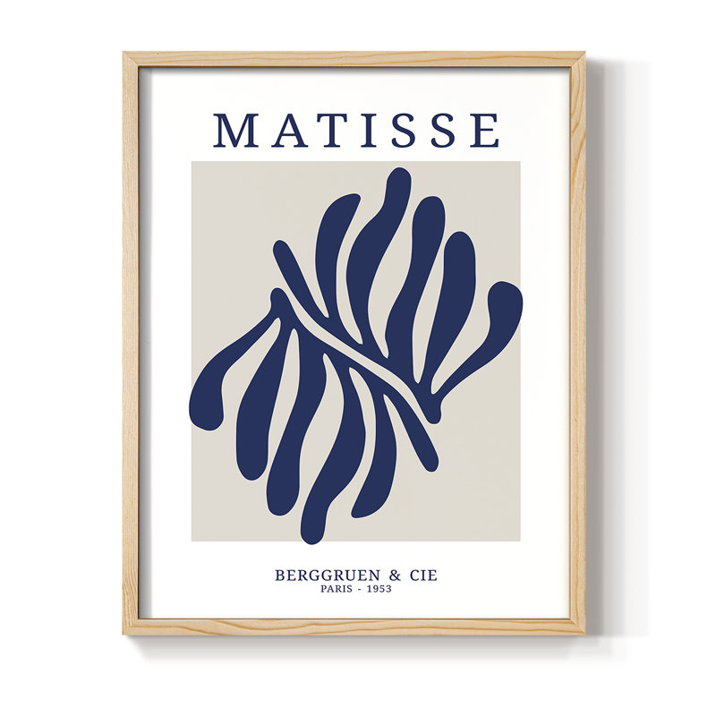 Matisse CDXII, reproduction d'art encadrée - bois massif, H 11 po x l 9 po, Naturel