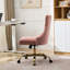 Chaise de bureau en velours rose Arwen-121074560