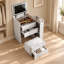 Coiffeuse 3 en 1 avec plateau rabattable, éclairage DEL, rangement et tabouret pour chambre à coucher-357851055
