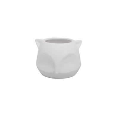 Ceramic Round Pot Sandstone Finish White