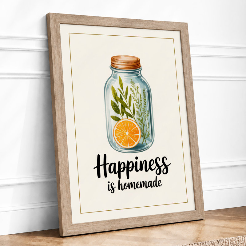 Happiness Is Homemade Minimalist - Print, Oak, A3 - 42.0 x 29.7 cm