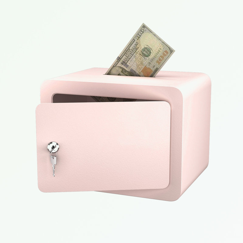 Mini Storage Safe With Key lock, White