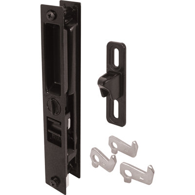 Prime-Line Black Diecast Sliding Door Handle with Mid-Body Hook (Single Pack)