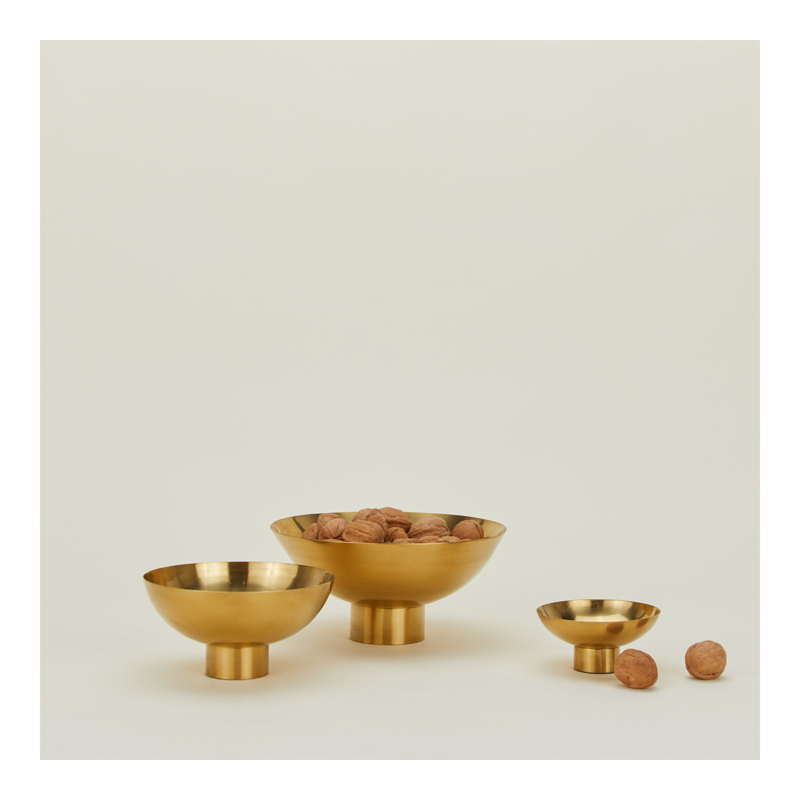 Essential Footed Bowl - Large, Brass, 4" H x 8" W