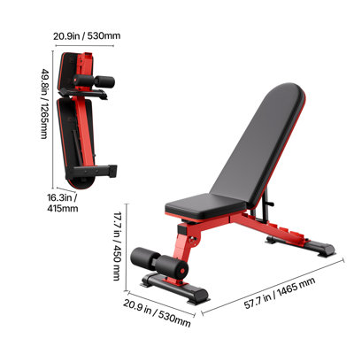 Weight Bench Sit up Bench for Home Gym Strength Training Adjustable Foldable