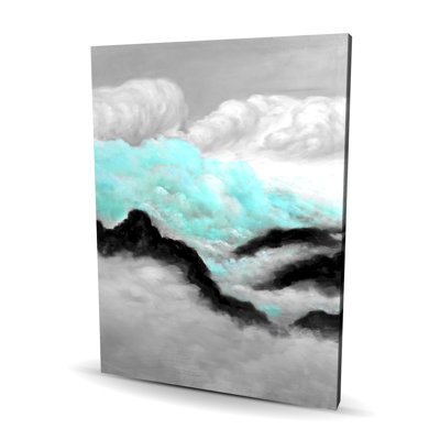 Gris et nuages bleus | Décoration de salon sur toile