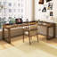 Bureau en L en bois massif avec chicane-286526145