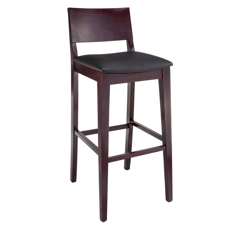 Tabouret 30 "en bois massif Ahreanna, Acajou foncé / noir