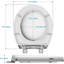 Siège de toilette rond blanc à fermeture lente, fabrication en polypropylène durable de 17 pouces, facile à installer et à nettoyer, couvercle à fermeture silencieuse.