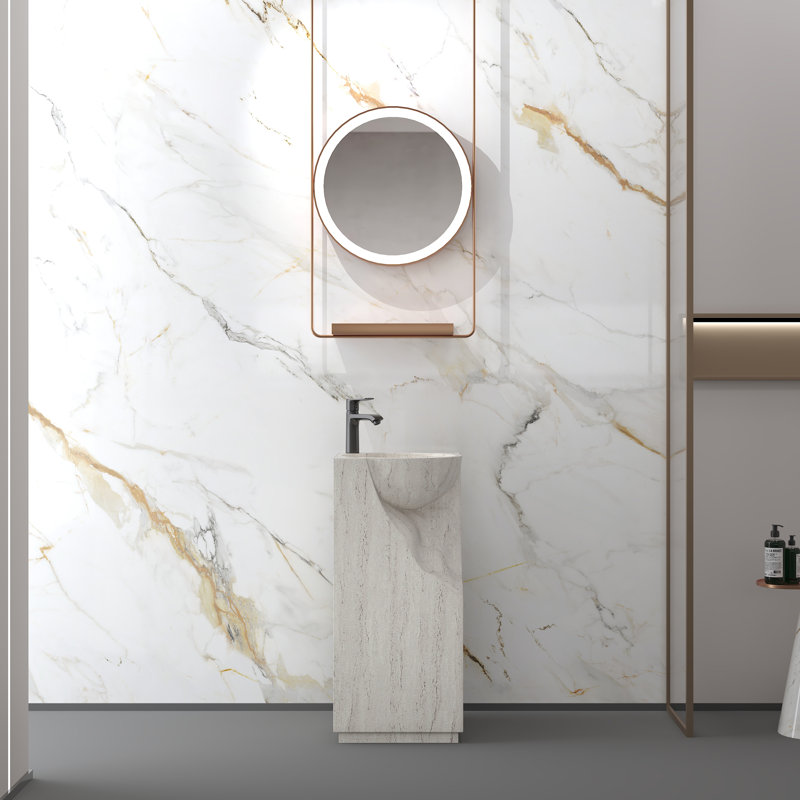 Lavabo de salle de bain 34 po, Blanc