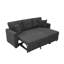Canapé modulaire 76,5 po en mélange de lin avec lit escamotable et rangement pour chaise longue-260826040