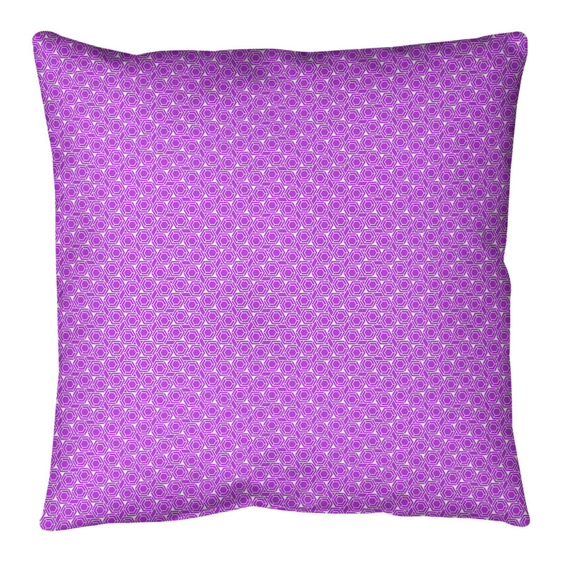 Coussin décoratif à treillis hexagonal Katelyn Elizabeth, H 14 po x l 14 po, Violet, Duvet synthétique