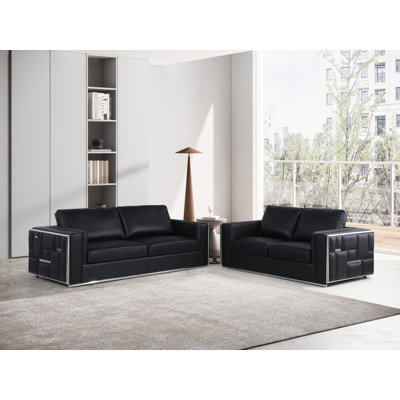 2 - Piece Top Grain Italian Leather Living Room Set -  Orren Ellis, 83837ED42D134DDE92A44A9C66E70B52