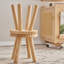  Tabouret en bois massif avec motif à pois 3D ludique, petit repose-pieds rond en bois, support pour plante, marchepied pour tout-petit