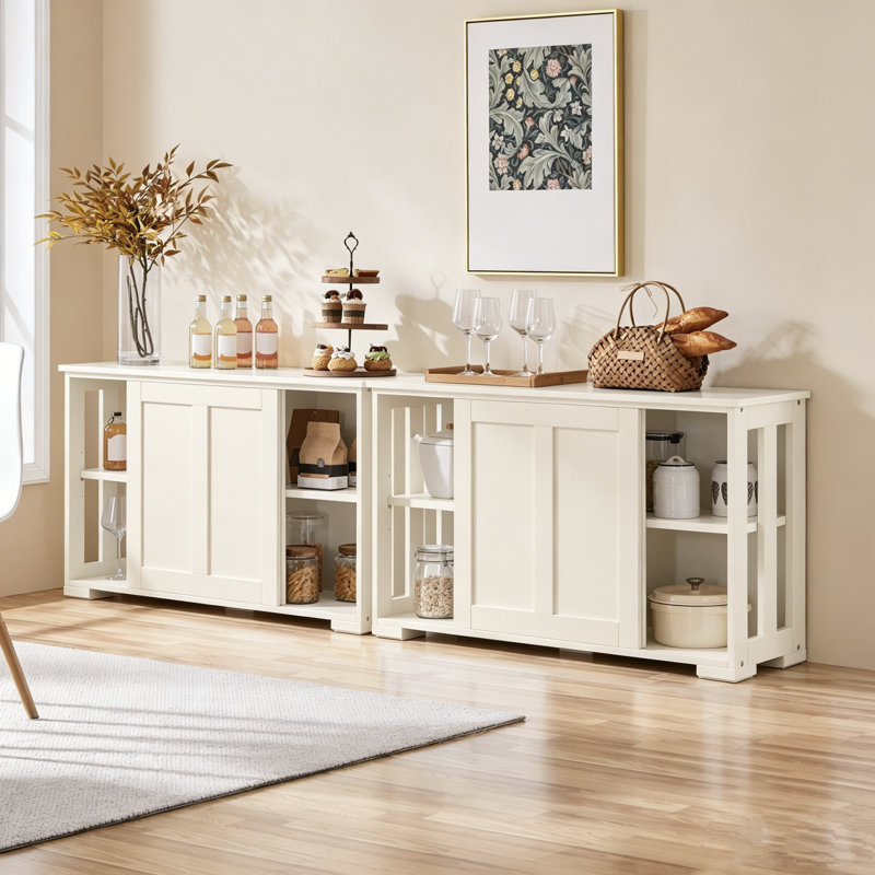 107cm Multifunctional Sideboard with Concealed Storage, Antique White
