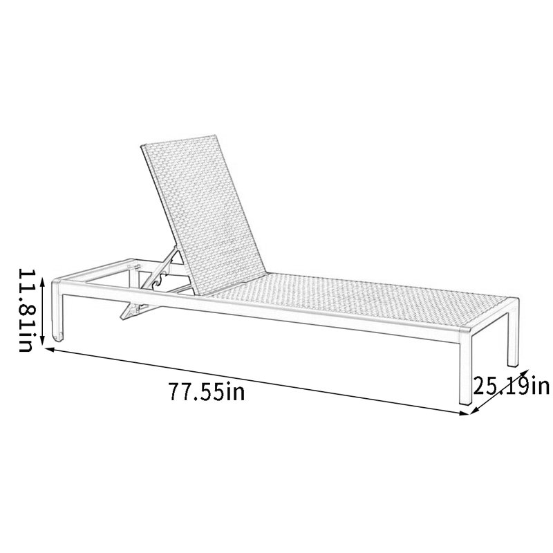 Chaise longue d'extérieur réglable en aluminium