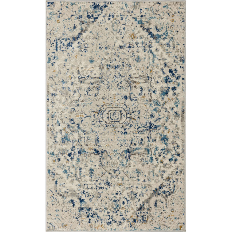 Castor Blue Ornamental Medallion Area Rug