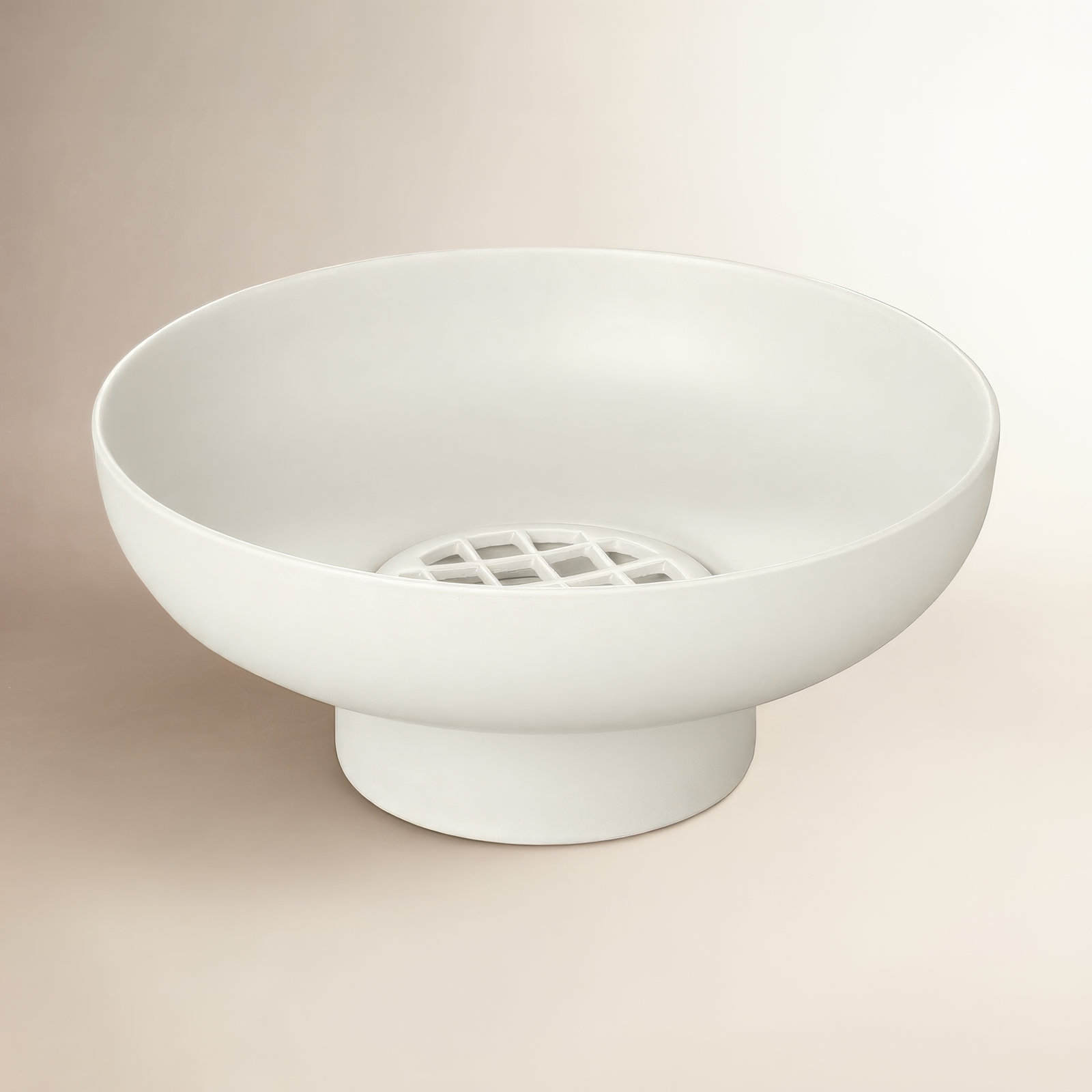 MIYABI Japanese Ceramic Table Vase with Flower Grid, Moonbeam