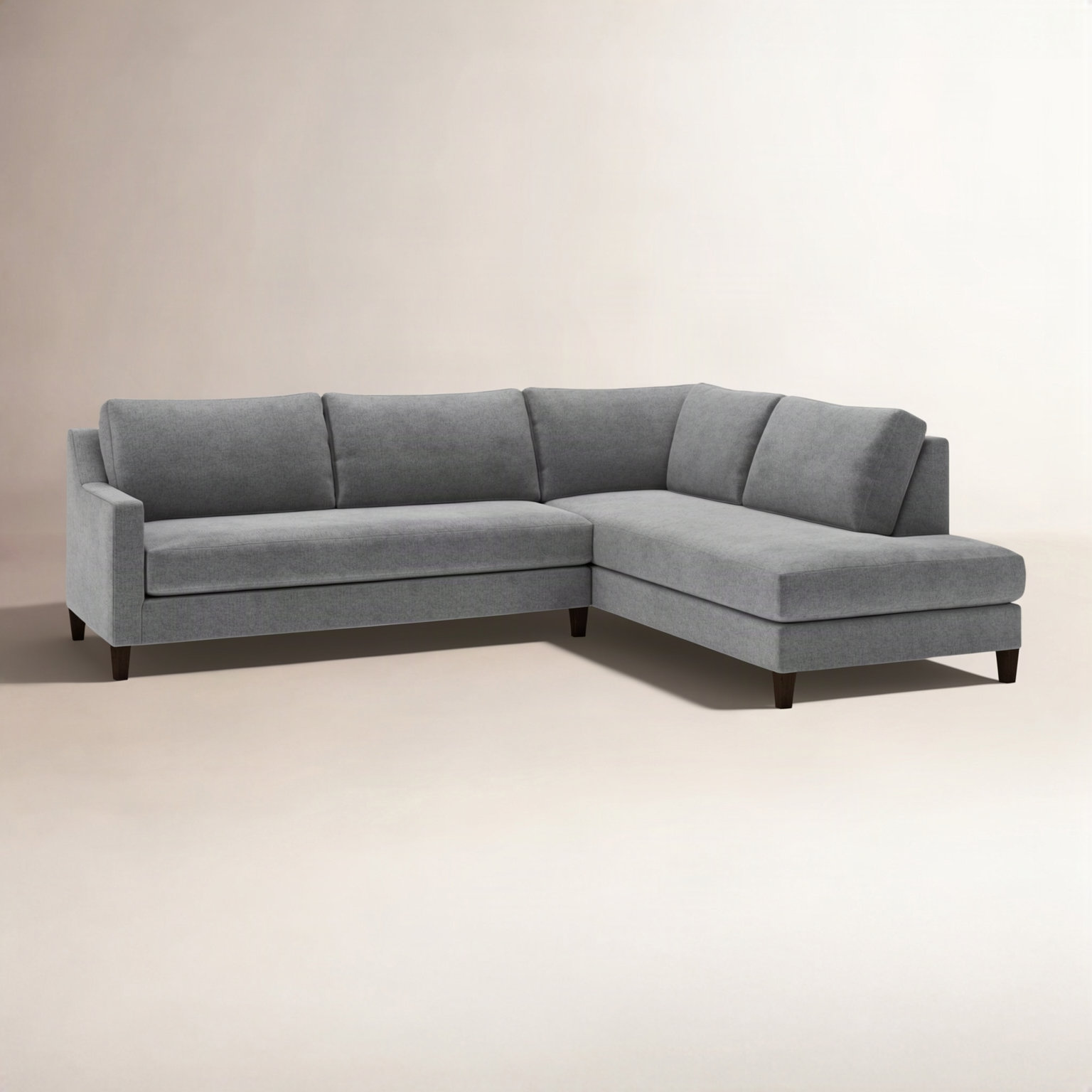 Marlowe Chaise Sectional, Zuma Charcoal, Right Hand Facing