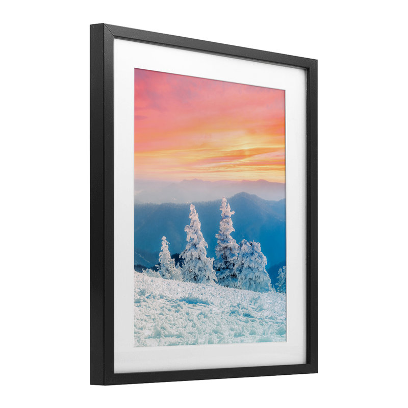Fire and Ice Sunset, reproduction encadrée sous verre, conception de Jared Kreiss, Cadre noir minuit, H 16 po x l 13 po