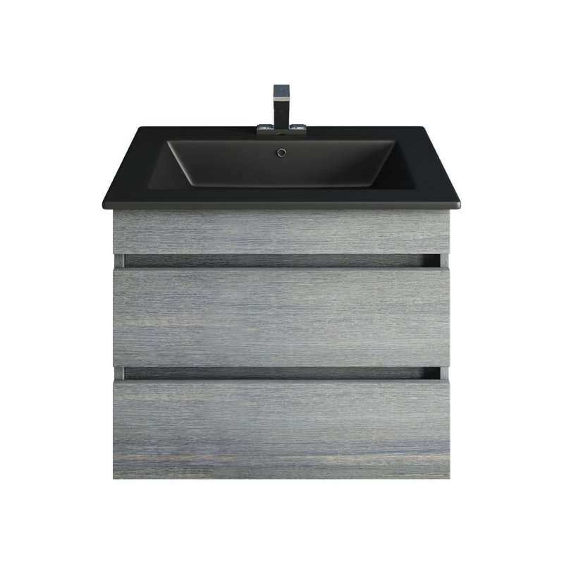 24'' Wall Mounted Single Bathroom Vanity with Stone Vanity Top