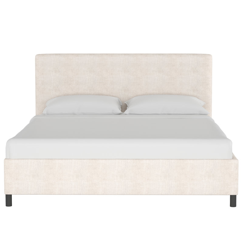 Eisley Upholstered Platform Bed, Full, Classic Talc Linen