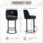 Counter Height Bar Stools Set of 2, Modern Barrel Design with Backrest, Linen Fabric Upholstered for Kitchen Island Comfort-1497760735