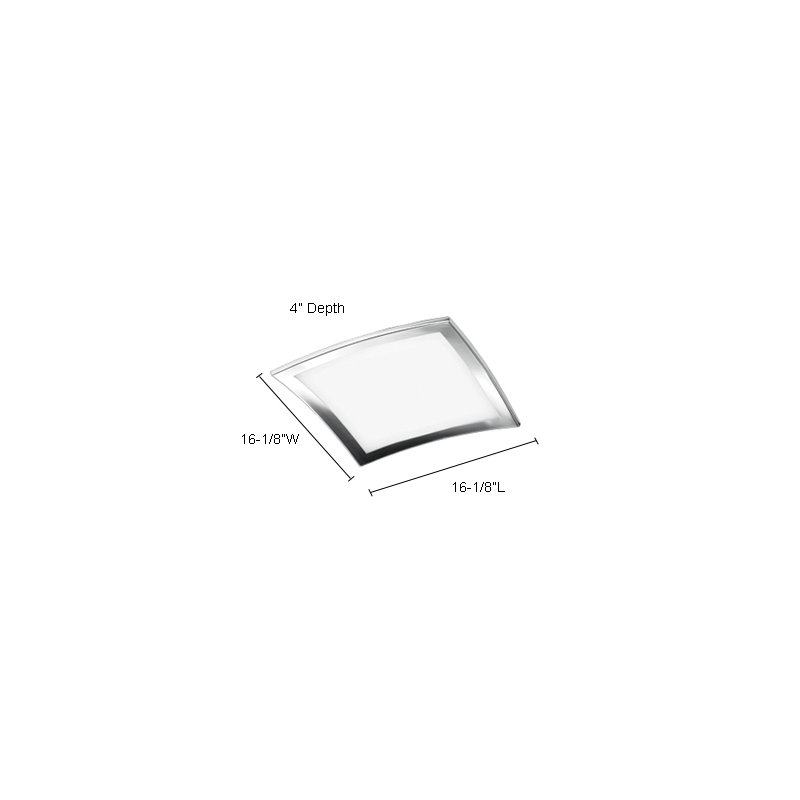 Glass Flush Mount, 4" H x 16.13" W x 16.13" D