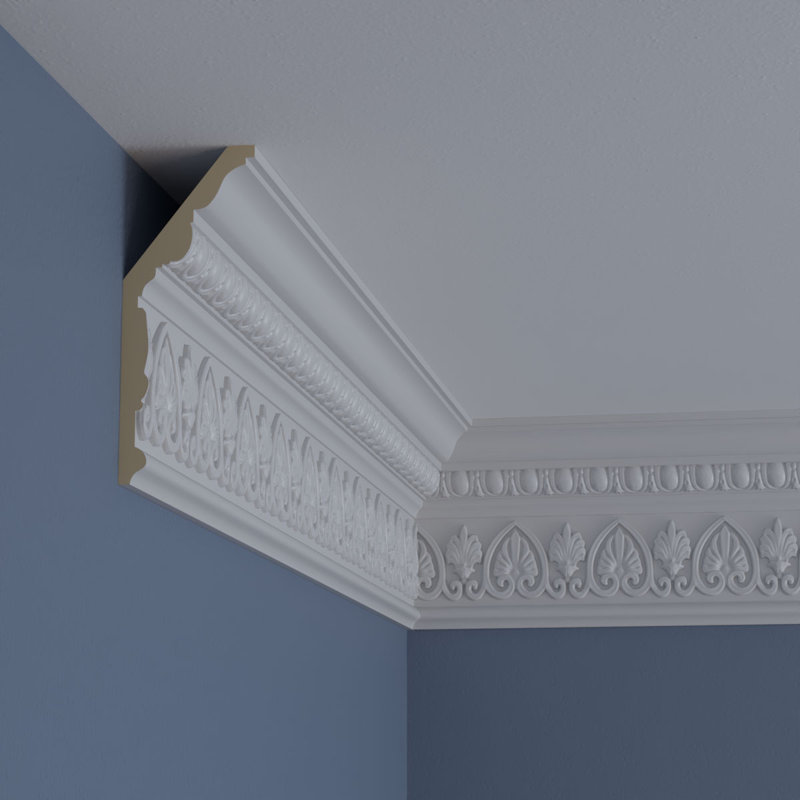 Kirke 94.5" White Polyurethane Crown Moulding