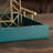 Brushed Gold Handle Wooden Tray, Deep Blue-Green, A Mid-Century Modern Decorative Style.