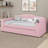 Upholstered Daybed With Storage Armrests, Trundle And Latest Integrated Bluetooth Audio System, Teddy Fleece,-1734351374