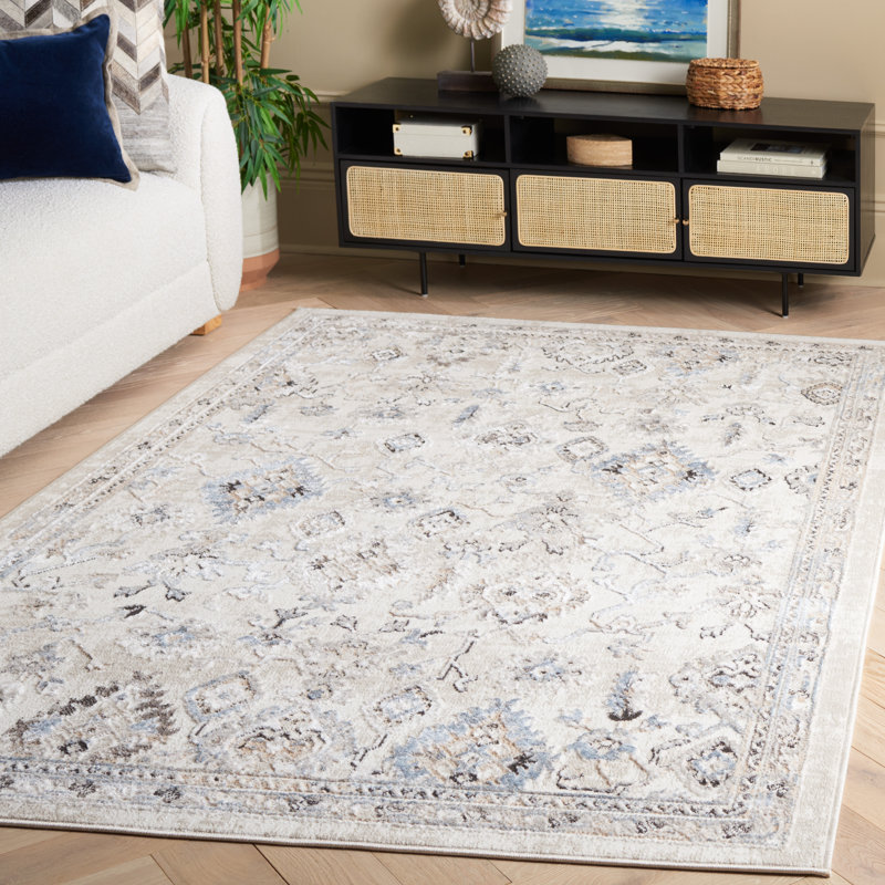 Tapis oriental d'intérieur / extérieur Henchy Performance, Rectangle 5 pi 3 po x 7 pi 6 po