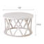 Table basse Viradis Farmhouse, table basse ronde rustique avec pieds en X, plateau en bois texturé-47376559