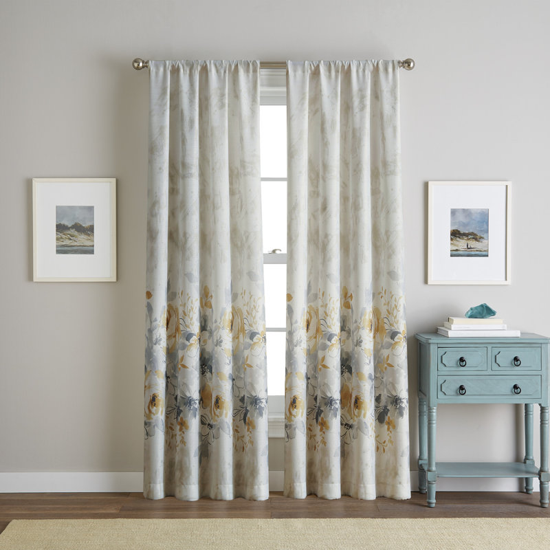 Panneau de rideau simple semi-diaphane Edmonton, Or, L 50 po x L 84 po