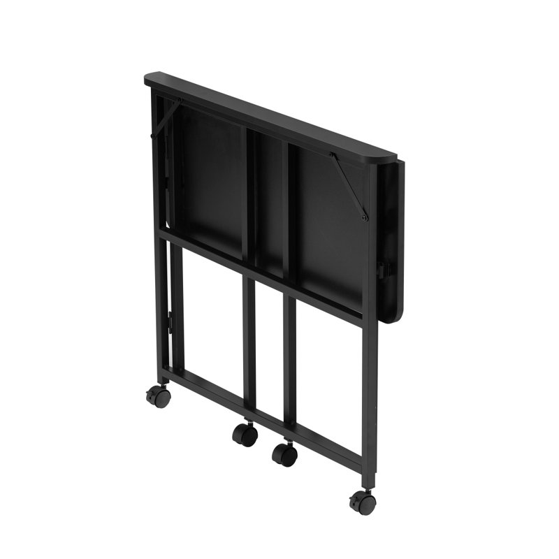 Folding Desk Small Foldable Desk For Small Space, Writing Computer Desk In Study, Home Office Foldable Office Desk For Bedroom 100*50,Black