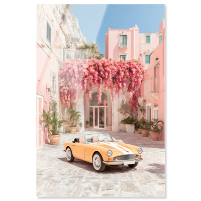 «Sunset Speedster III», reproduction d'art acrylique côtier par Notoriart, prêt à accrocher