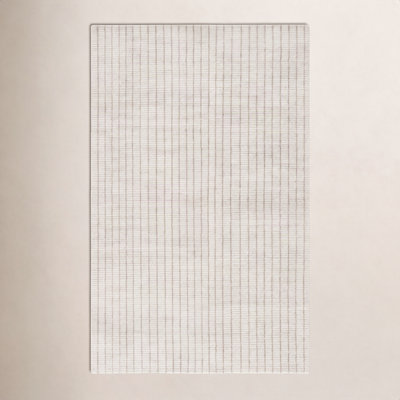 Grady Cream Hand-Knotted Striped Rug