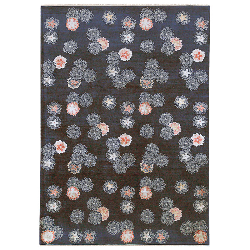Hand Knotted Area Rug in Black