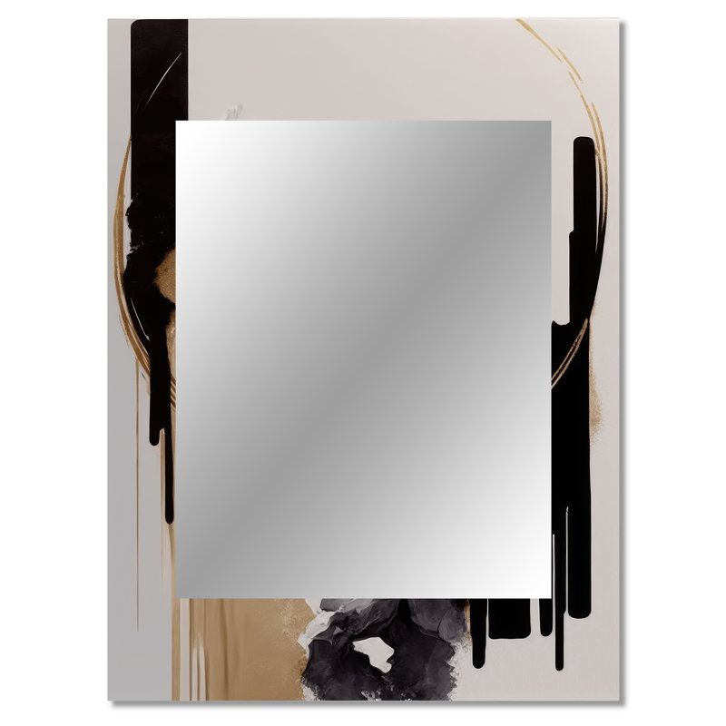 Blue Minimalist Abstract II - Minimalism Mirror, Modern Unique Wall Mirror, Printed Metal Art, 40" x 30"