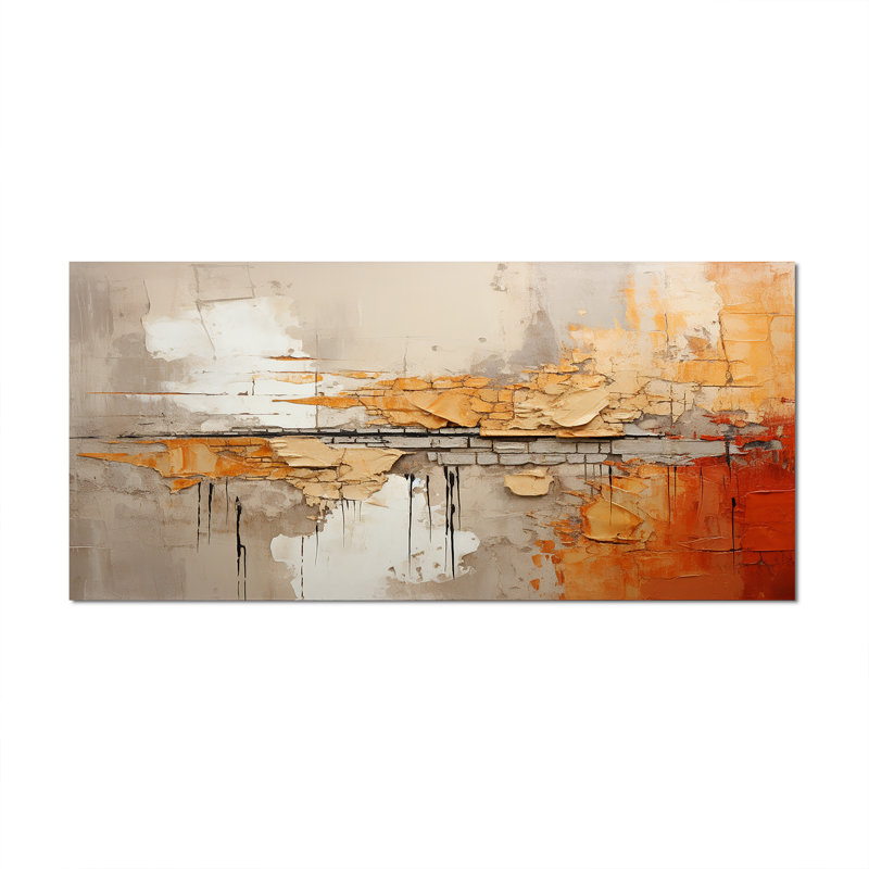 Gauvain Orange Impressions I, Toile tendue, H 28 po x l 60 po x P 1,5 po