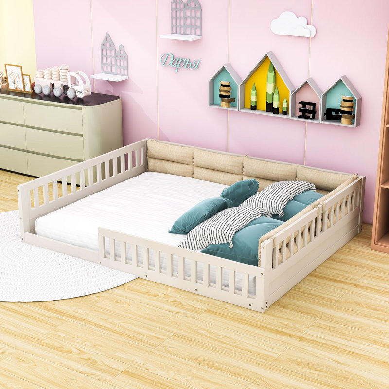 Tarena Upholstered Platform Bed, Beige