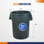 Poubelle robuste 55 gallons - Gris