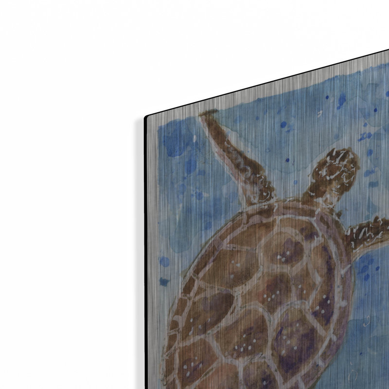 Art mural en métal «Sea Turtle» par Anika Goodhue, H 12 po x l 16 po